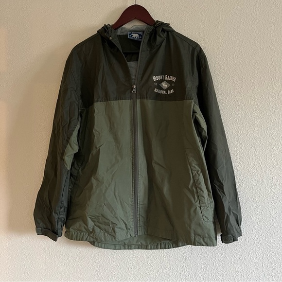 Polar Sportswear Mount Rainer National Park Green Rain Jacket Size Small - Picture 3 of 10